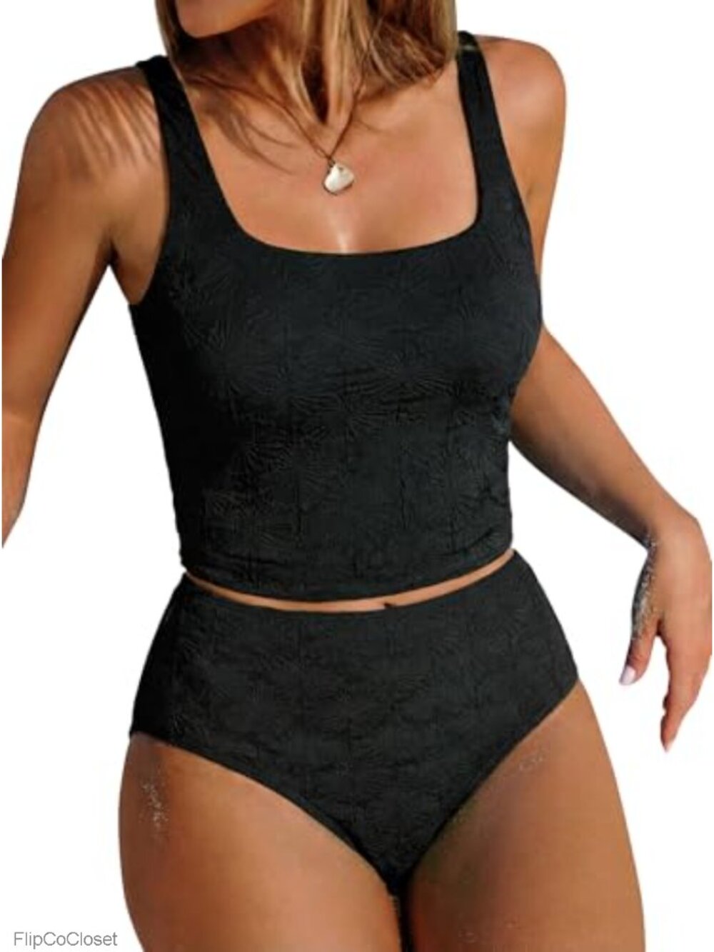 ZAFUL Tankini Two Piece Tummy Control High Waisted Square Neck Swim Suit
